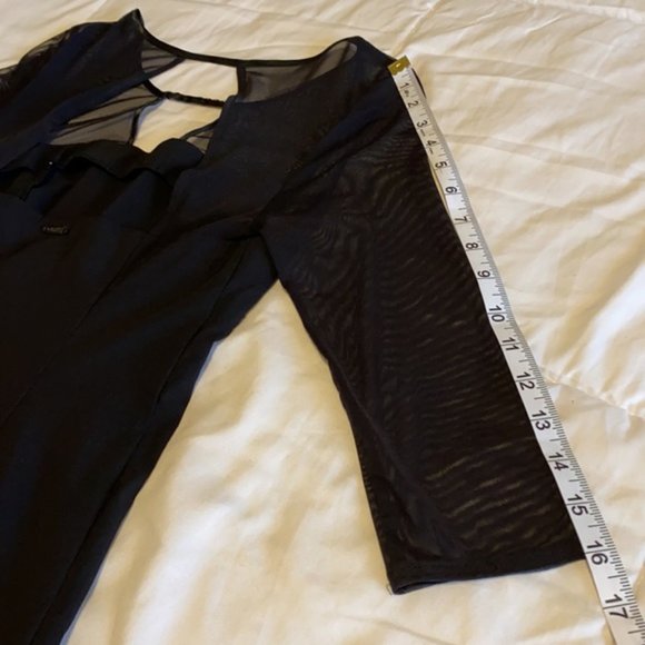 Guess Black 3/4 Sheer Sleeve Dress - Size 6 - Picture 11 of 14